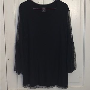 3X Black Sheer Shirt
